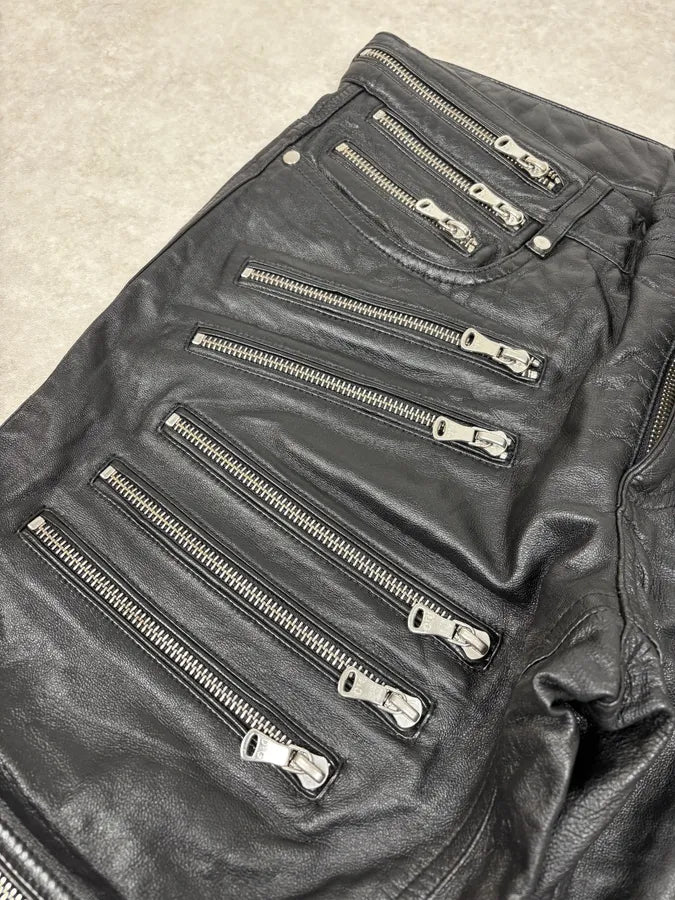 SS2008 Dolce & Gabbana Multi-Zip Black Leather Short RTxsmGU 7