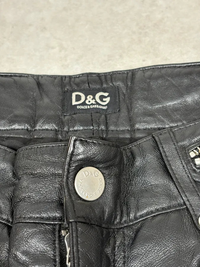 SS2008 Dolce & Gabbana Multi-Zip Black Leather Short RTxsmGU 8