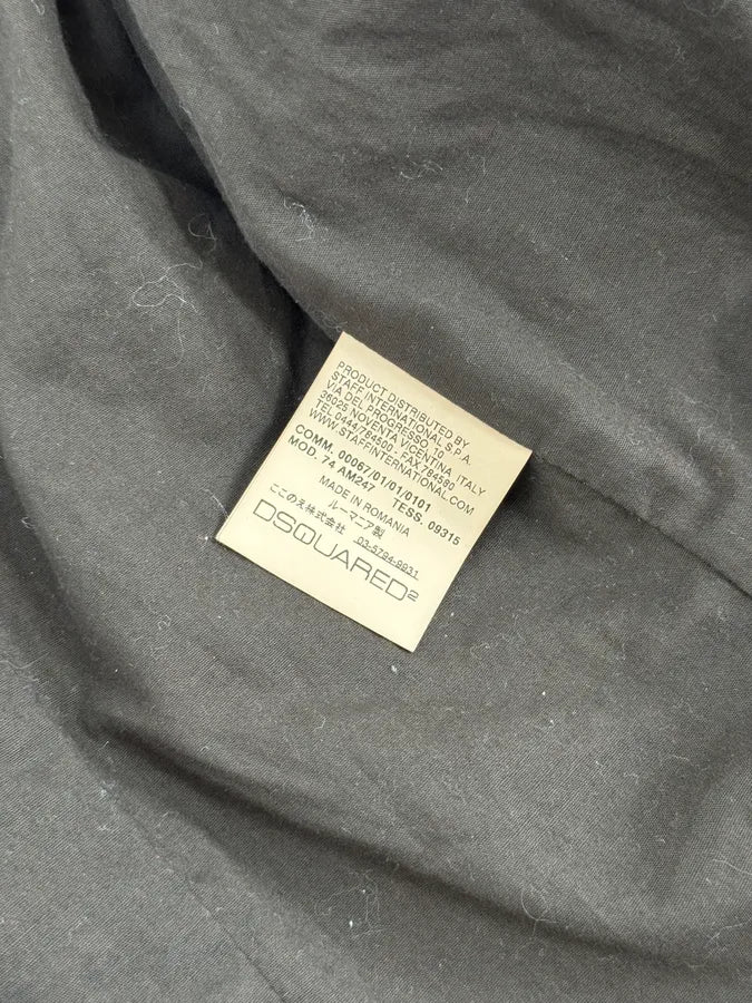 SS2010 Dsquared2 Biker Asymmetrical Black Gren Leather Jacket wTpPvPH 9