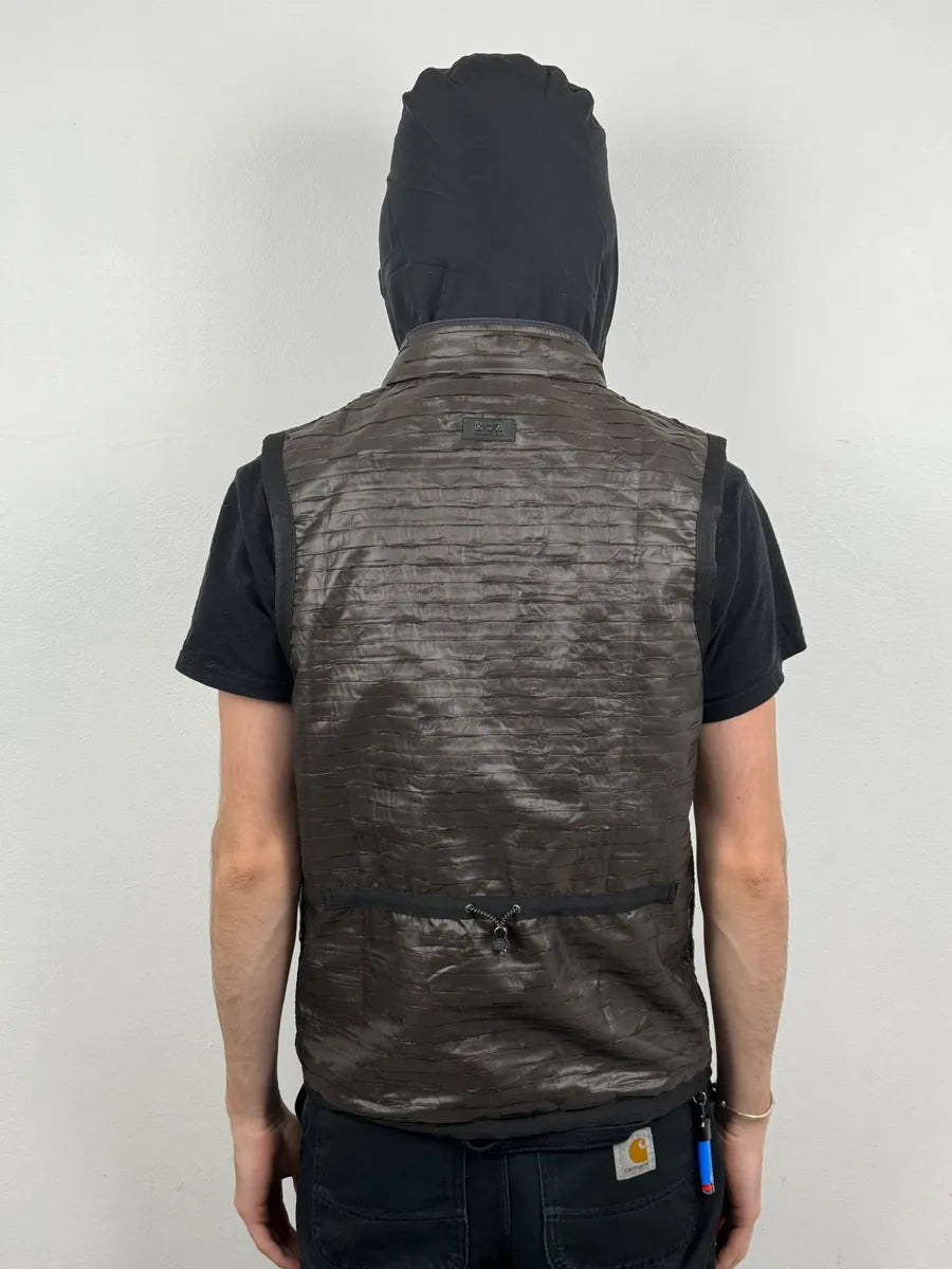 SS2010 Emporio Armani Brown Satin Crocodile Effect Avant-Garde Vest DMWGOcn 2