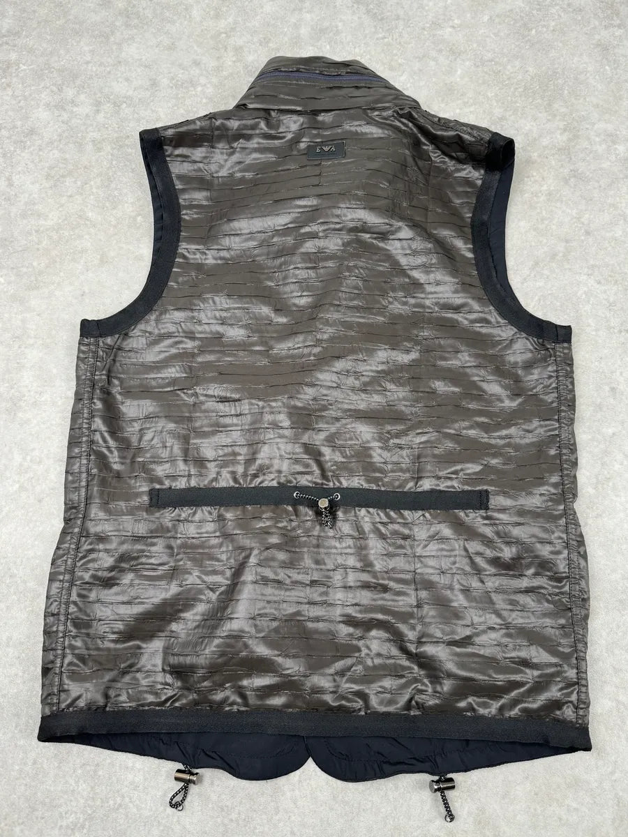 SS2010 Emporio Armani Brown Satin Crocodile Effect Avant-Garde Vest DMWGOcn 6