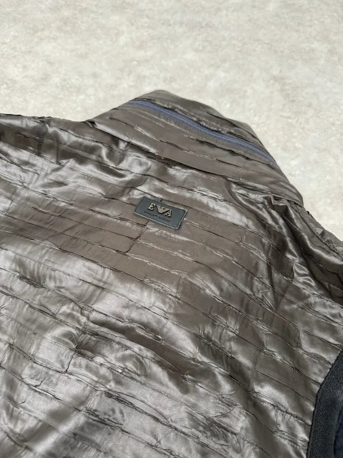 SS2010 Emporio Armani Brown Satin Crocodile Effect Avant-Garde Vest DMWGOcn 7