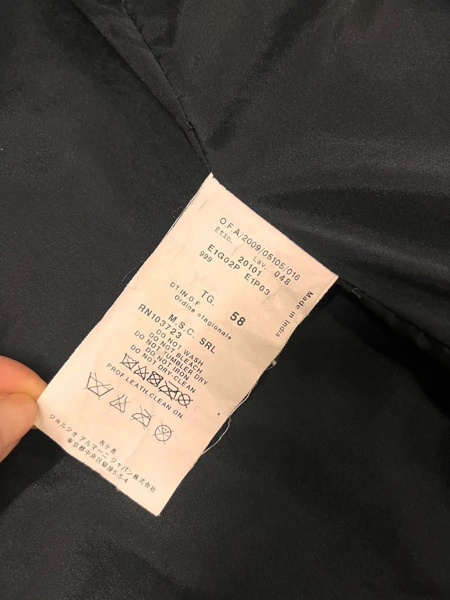 SS2010 Emporio Armani Woven Gradient Black Leather Jacket QyCvbKZ 9