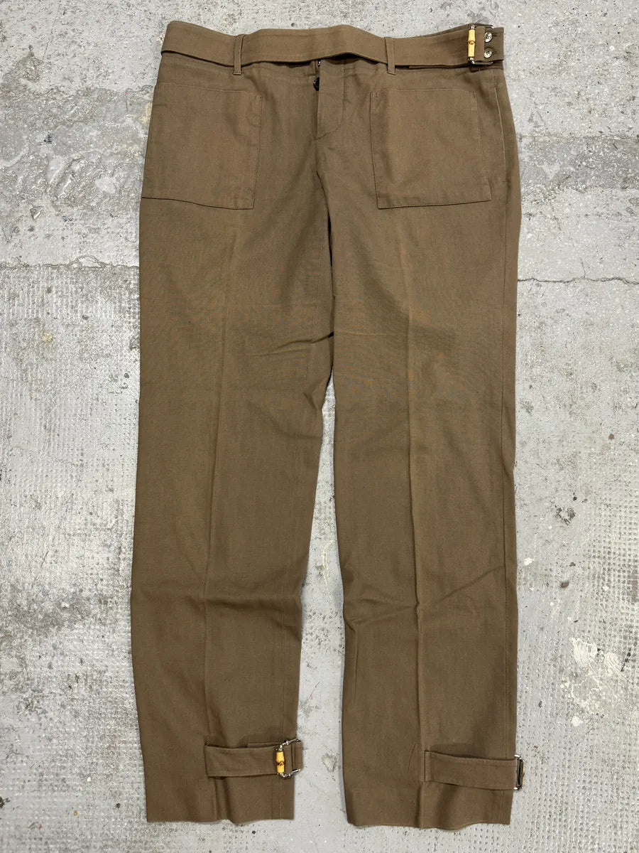 SS2010 Gucci Bamboo Buckle Tailored Green Pants yNUNgAw 0
