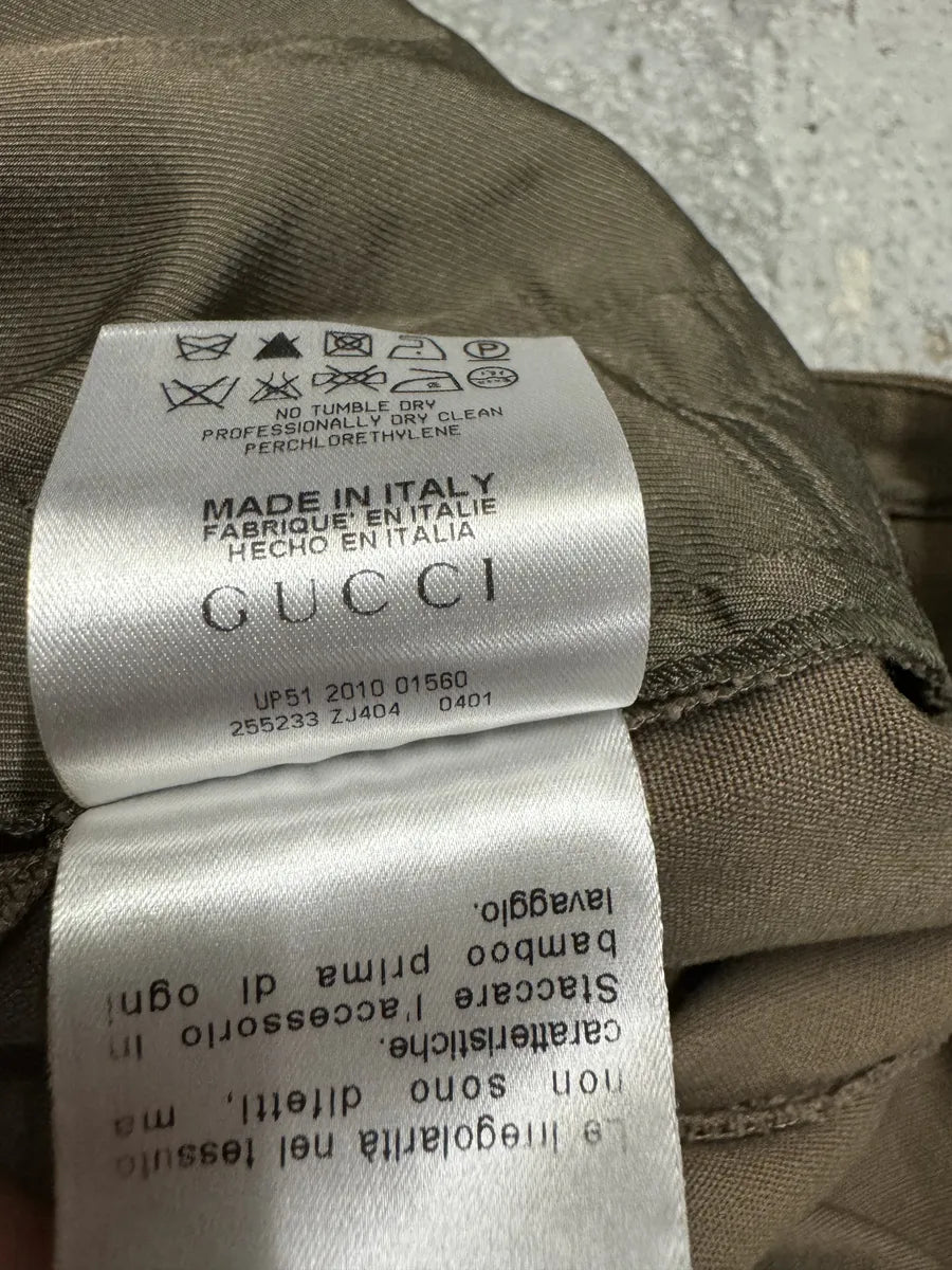 SS2010 Gucci Bamboo Buckle Tailored Green Pants yNUNgAw 6