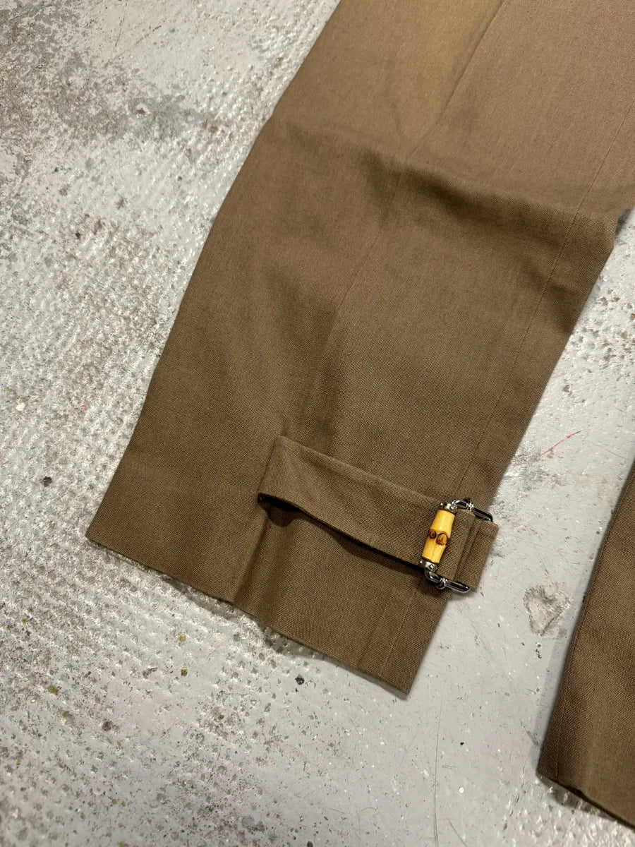 SS2010 Gucci Bamboo Buckle Tailored Green Pants yNUNgAw 8