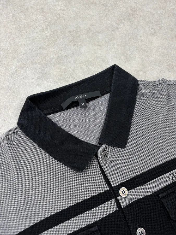 SS2010 Gucci Black Contrast Stripes Cargo Pocket Polo by Frida Giannini ceLZMjw 4