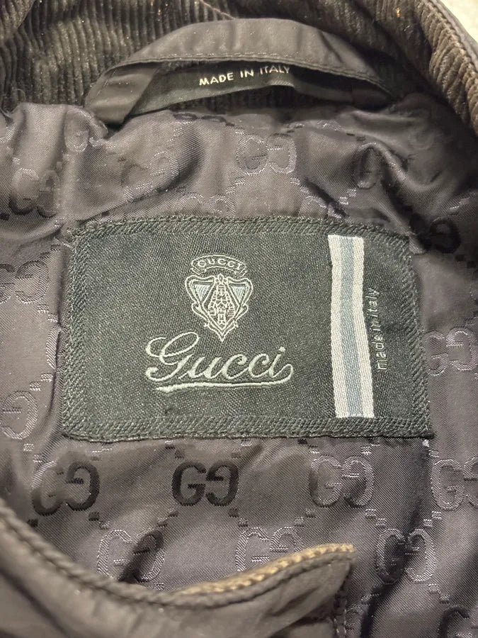AW2010 Gucci Black Quilted Nylon Bomber Jacket FQIiTEV 13