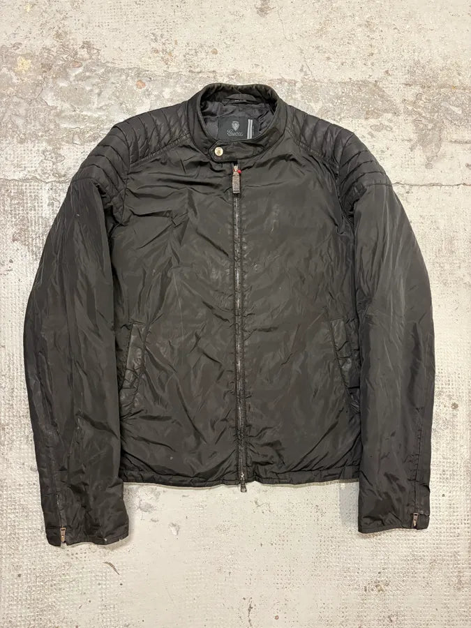 AW2010 Gucci Black Quilted Nylon Bomber Jacket FQIiTEV 0