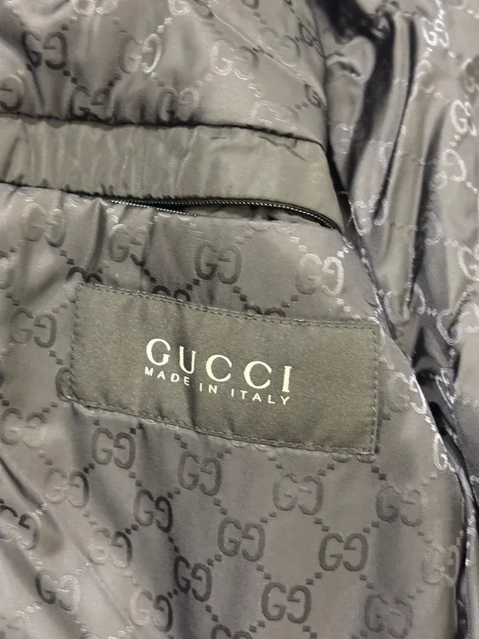 AW2010 Gucci Black Quilted Nylon Bomber Jacket FQIiTEV 14
