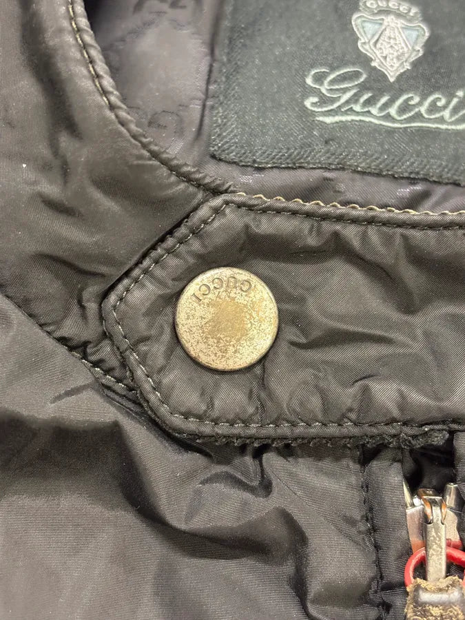 AW2010 Gucci Black Quilted Nylon Bomber Jacket FQIiTEV 8