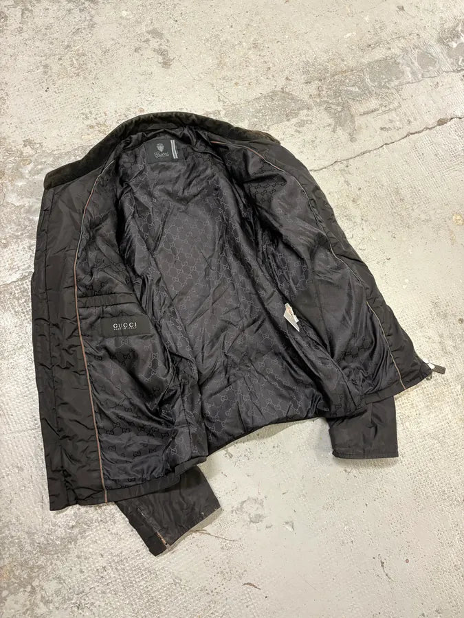 AW2010 Gucci Black Quilted Nylon Bomber Jacket FQIiTEV 6