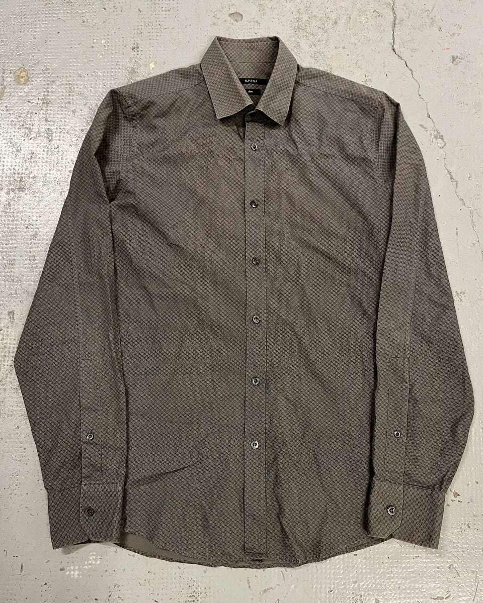 SS2010 Gucci Grey Monogram Slim Shirt by Frida Giannini NlolsUj 0