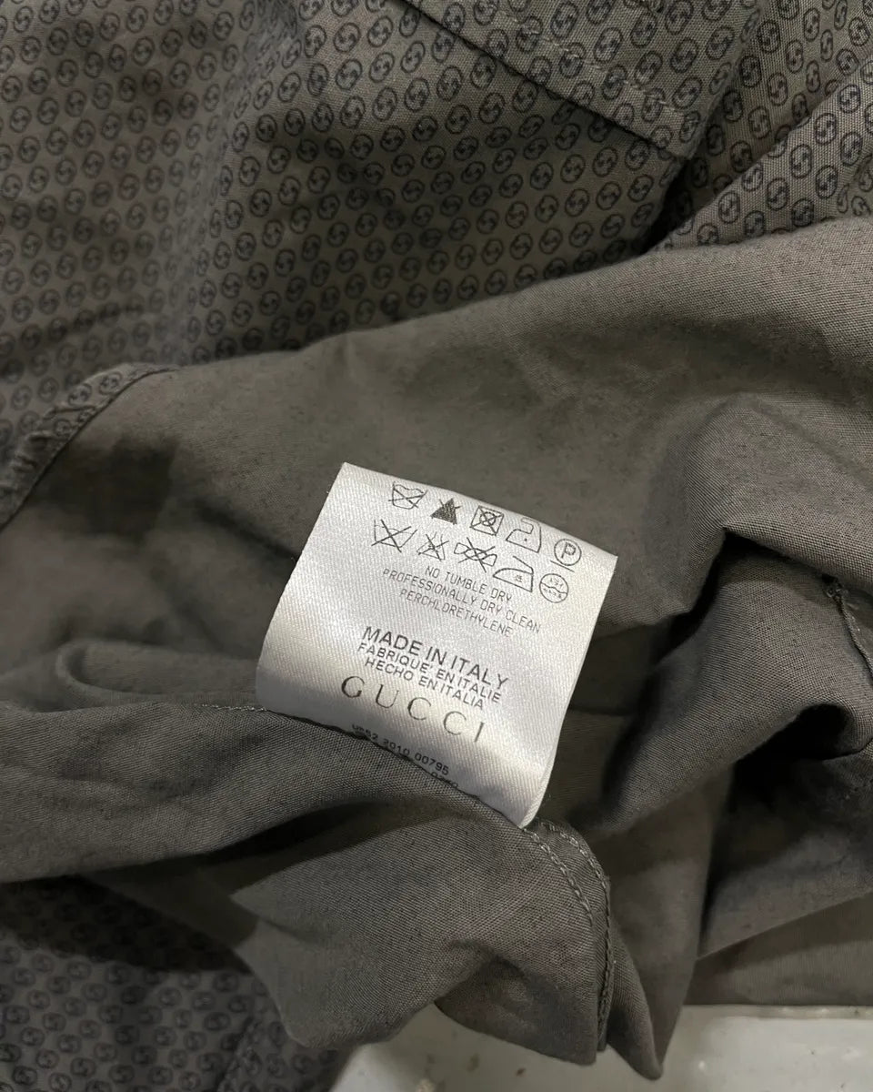 SS2010 Gucci Grey Monogram Slim Shirt by Frida Giannini NlolsUj 9