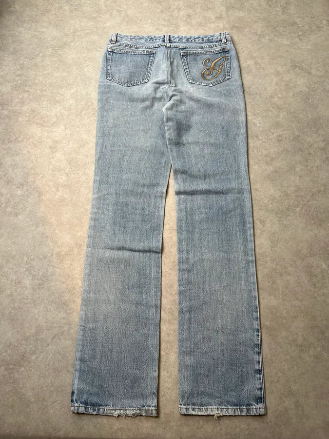 SS2010 Gucci Light Blue Denim Embroidered Jeans by Frida Giannini Phzpmji 0