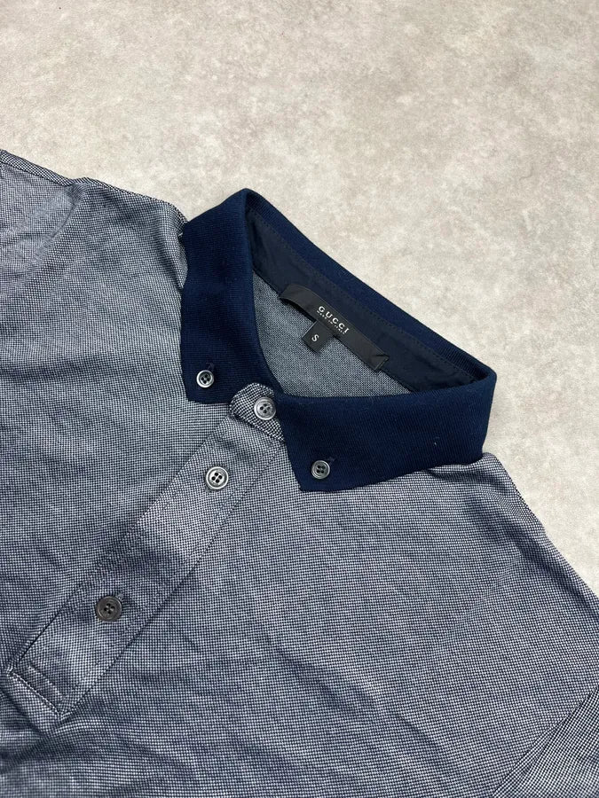 SS2010 Gucci Navy & Grey Stripe Polo bwPFhKG 3