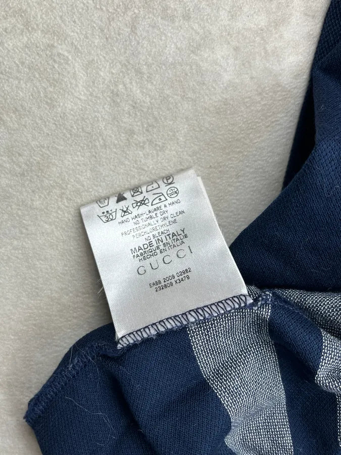 SS2010 Gucci Navy & Grey Stripe Polo bwPFhKG 8