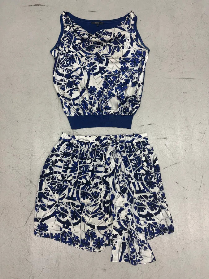 SS2010 Gucci Navy & White Floral Skirt & Top Set by Frida Giannini xUGRQgn 3