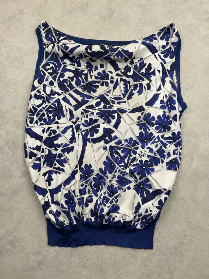 SS2010 Gucci Navy & White Floral Skirt & Top Set by Frida Giannini xUGRQgn 4