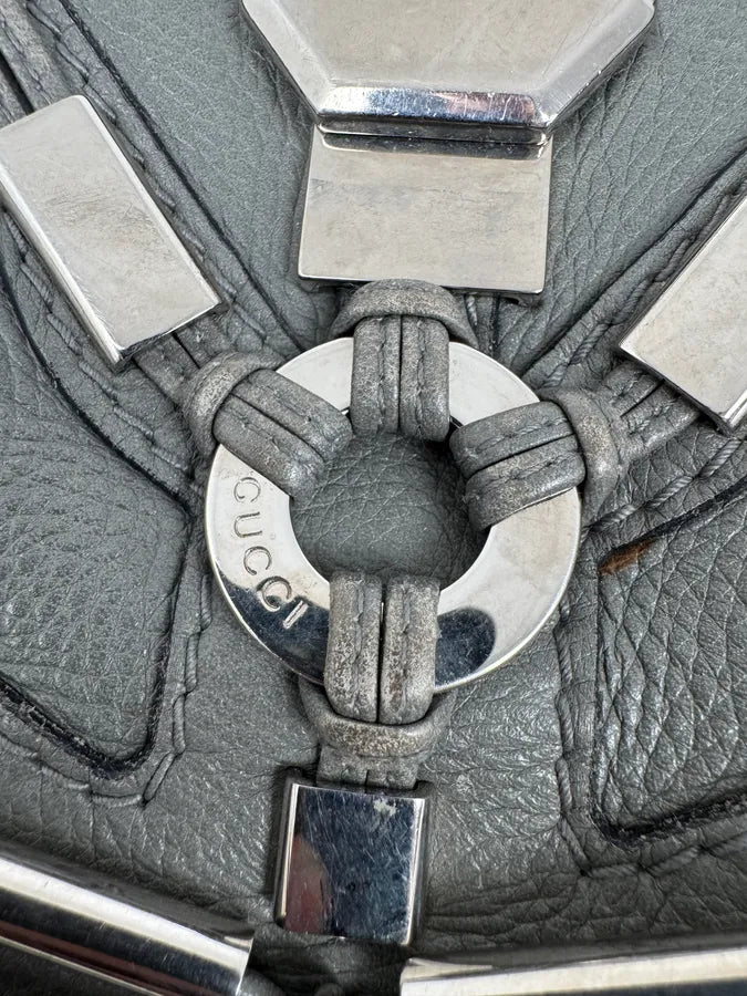 SS2010 Gucci Runway Techno Horsebit Grey Leather Hobo Bag by Frida Giannini hwqzEfN 5