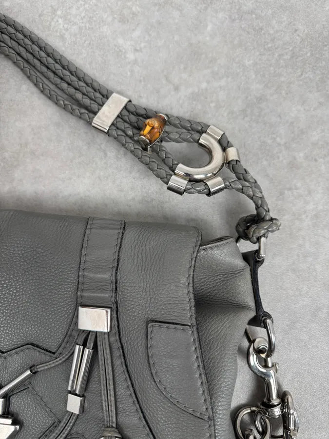 SS2010 Gucci Runway Techno Horsebit Grey Leather Hobo Bag by Frida Giannini hwqzEfN 9