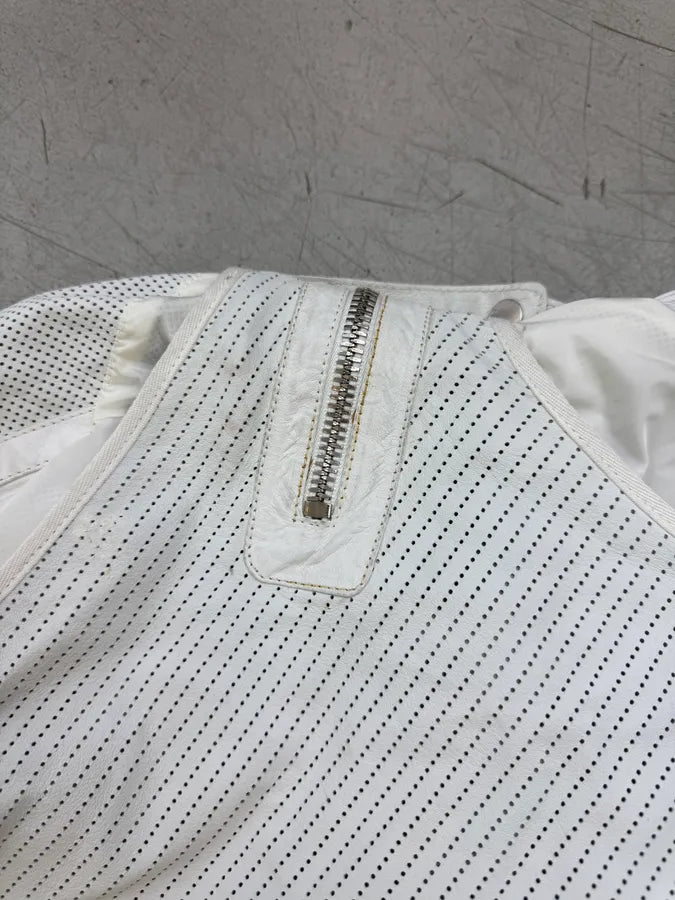SS2010 Gucci White Multi-Pocket Cargo Mesh Leather Jacket PRvvTIF 7