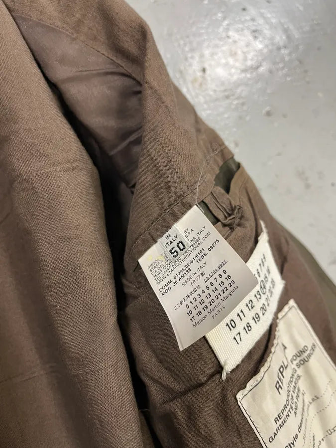 SS2010 Maison Margiela Biker Uruguay Asymmetrical Zip Brown Leather Jacket TxiVCWe 7