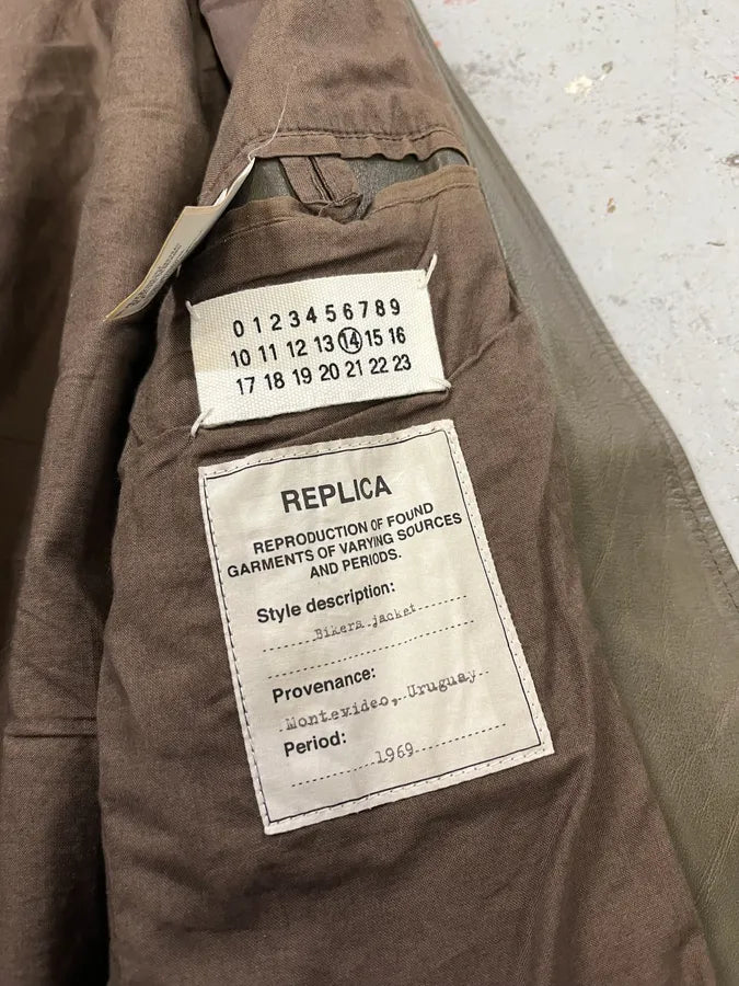 SS2010 Maison Margiela Biker Uruguay Asymmetrical Zip Brown Leather Jacket TxiVCWe 8