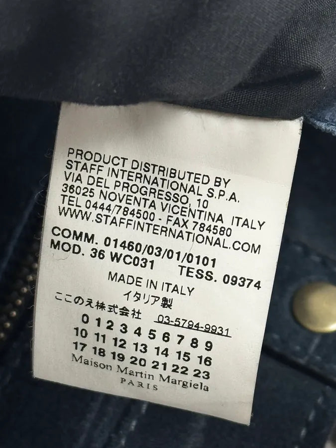 SS2010 Maison Margiela Navy Textured Suede Handle Bag oWTPnSO 14