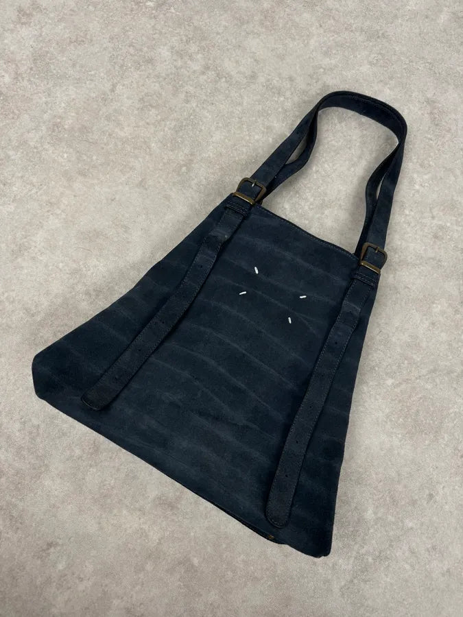 SS2010 Maison Margiela Navy Textured Suede Handle Bag oWTPnSO 6