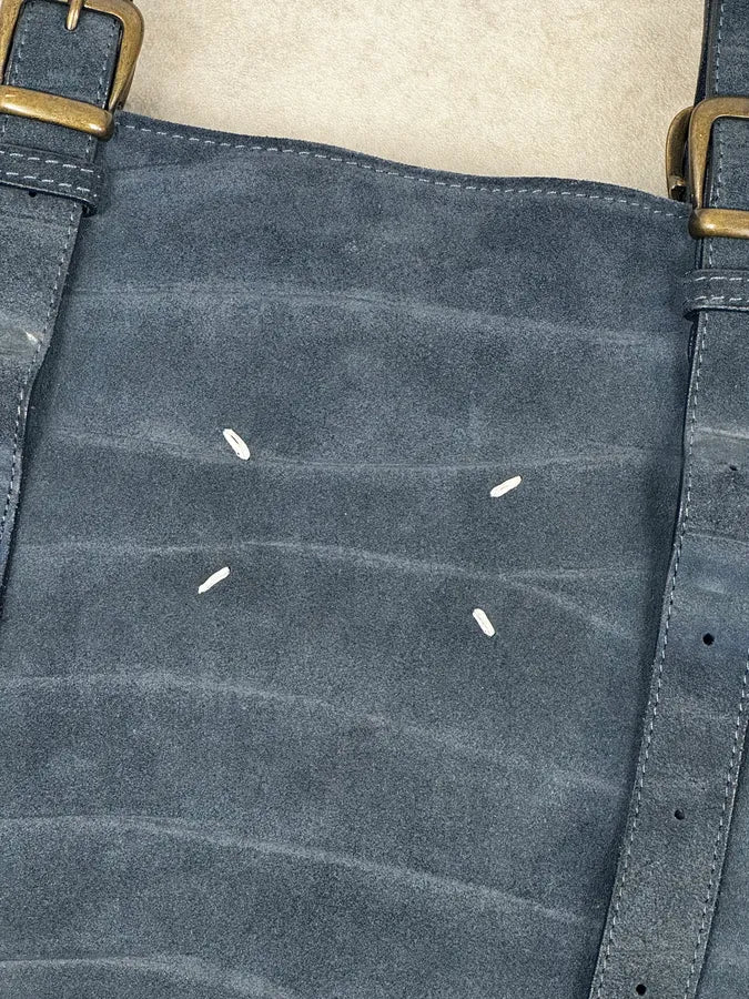 SS2010 Maison Margiela Navy Textured Suede Handle Bag oWTPnSO 8