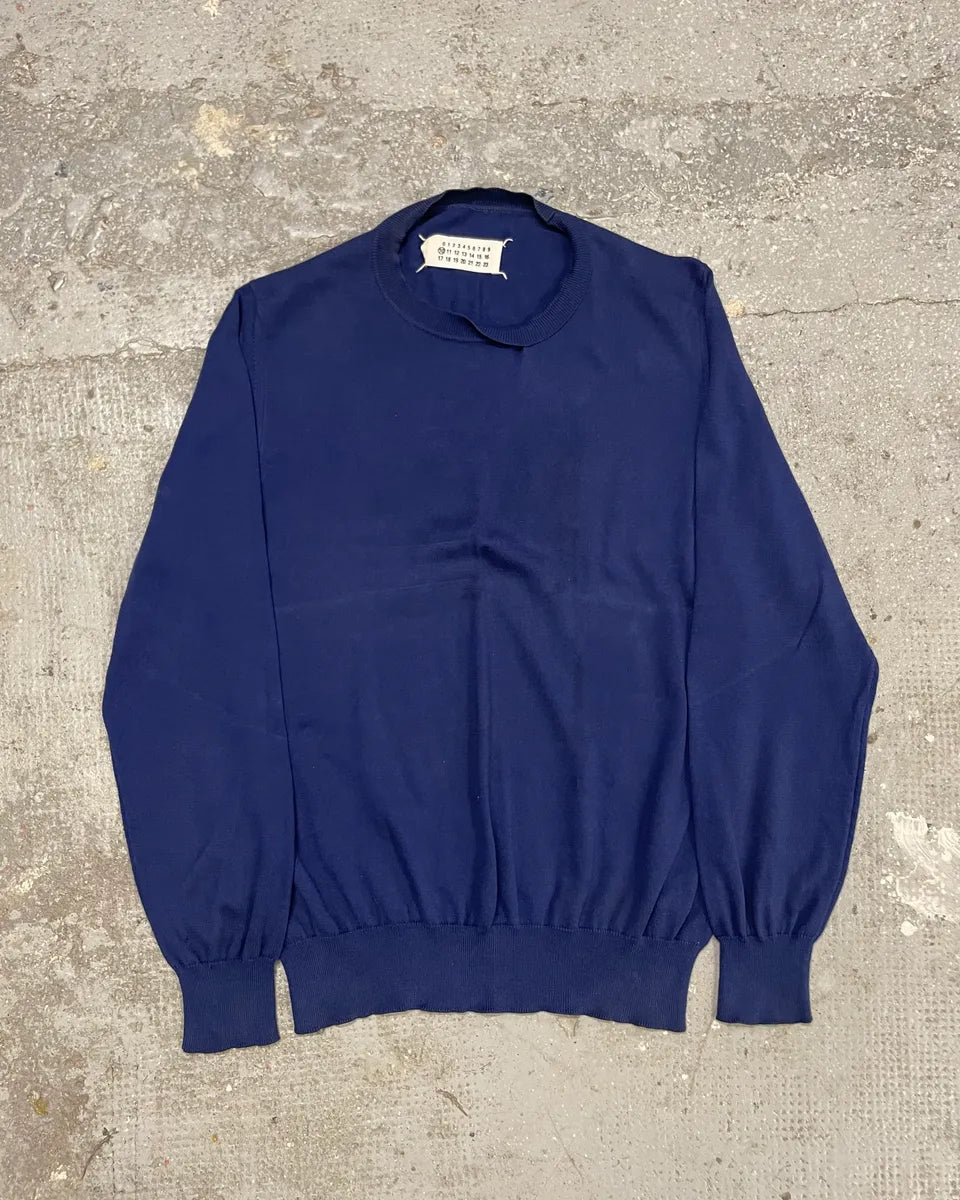 SS2010 Maison Margiela Royal Blue  Reworked Collar Sweater nBMtuES 3