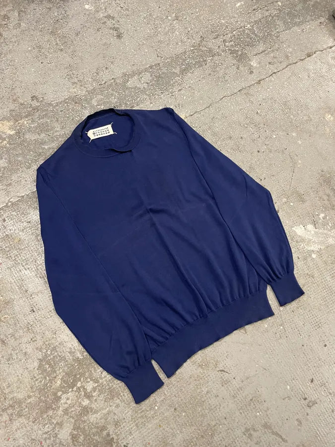 SS2010 Maison Margiela Royal Blue  Reworked Collar Sweater nBMtuES 2