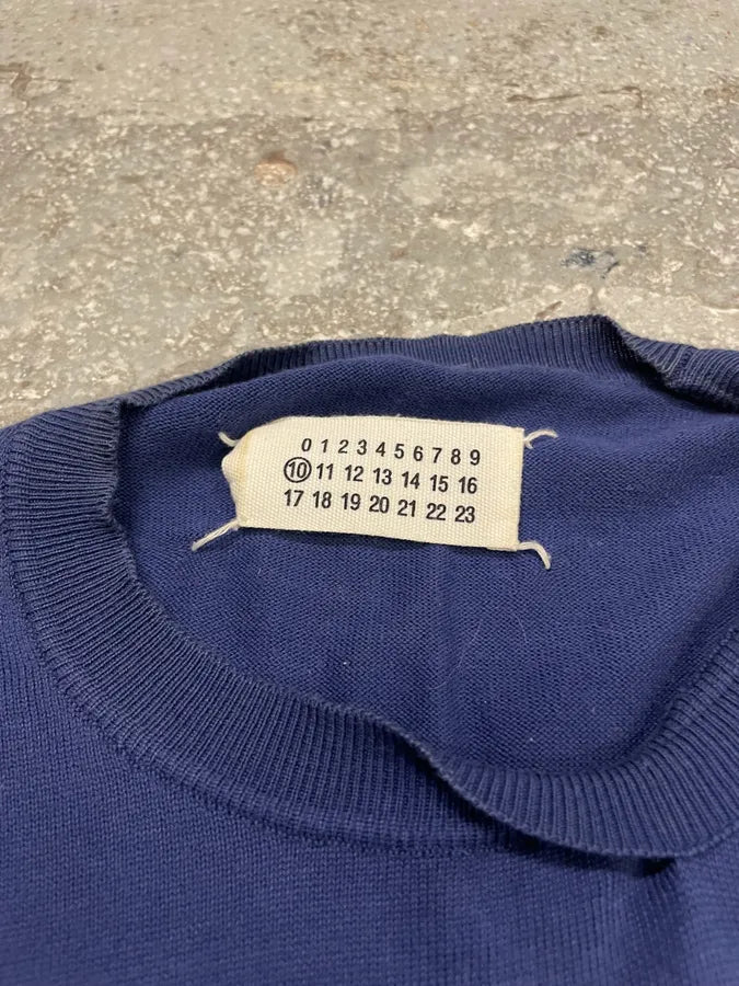 SS2010 Maison Margiela Royal Blue  Reworked Collar Sweater nBMtuES 4