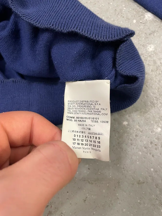 SS2010 Maison Margiela Royal Blue  Reworked Collar Sweater nBMtuES 7