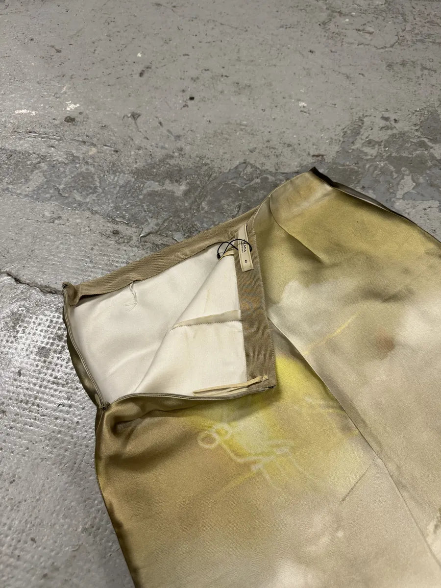 SS2010 Prada Art Print Beige Graphic Skirt (S/M) cMJlSdw 5