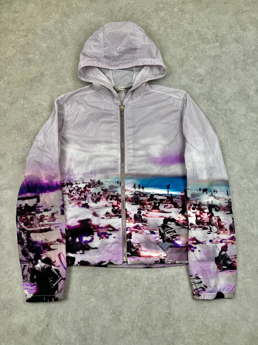 SS2010 Prada Beach Landscape Purple Windbreaker Jacket VneWsxs 0
