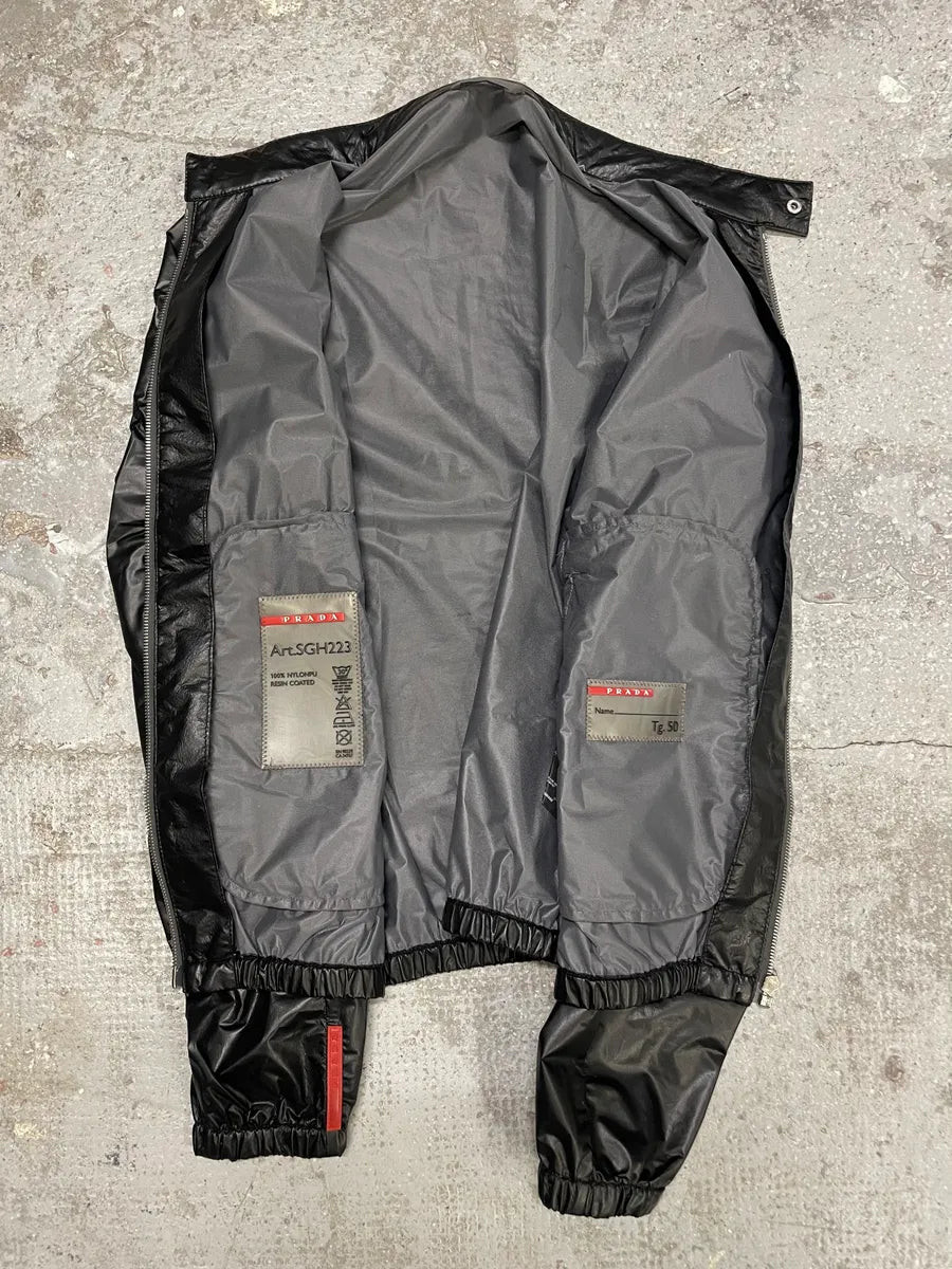 SS2010 Prada Black Light Tactical Biker Jacket SlukLLv 6