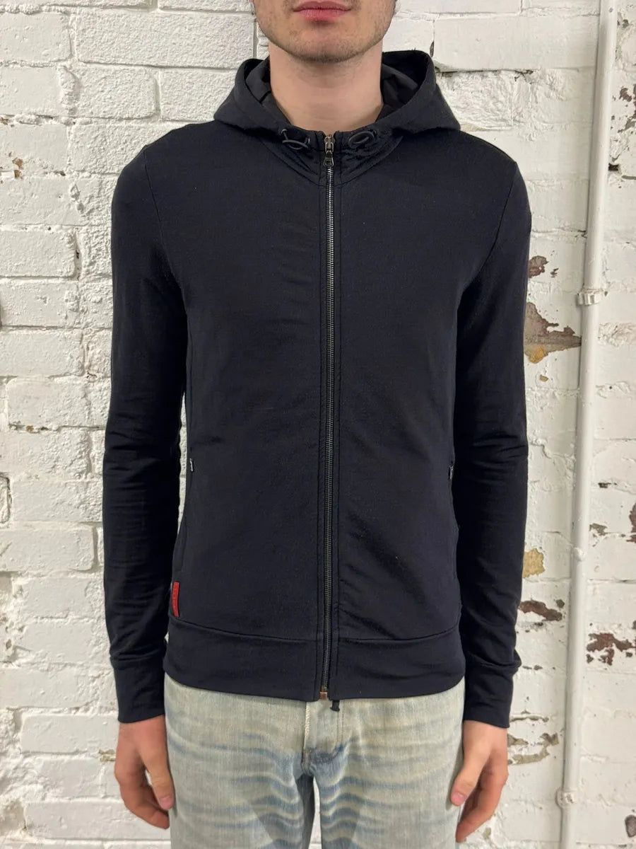 SS2010 Prada Black Linea Rossa Zip-up Hoodie aPWblaI 1