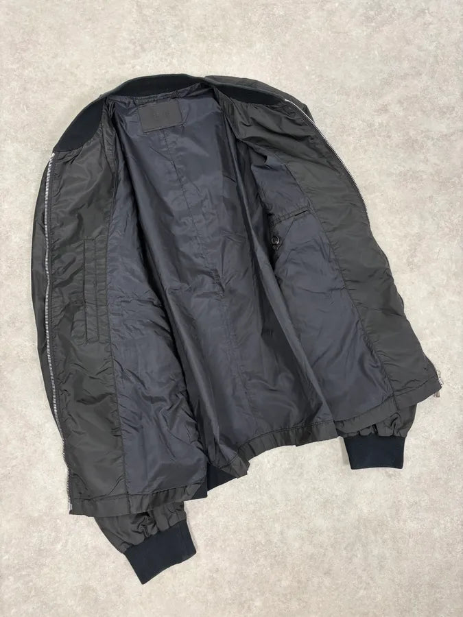 SS2010 Prada Black Nylon Multi Zips Bomber Jacket WAtZtNV 6