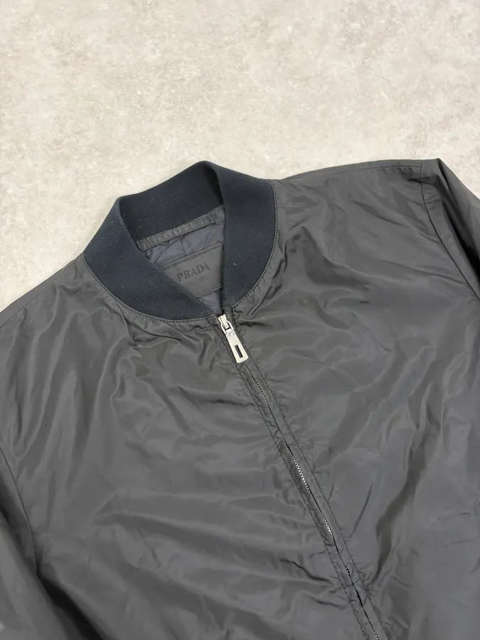SS2010 Prada Black Nylon Multi Zips Bomber Jacket WAtZtNV 4