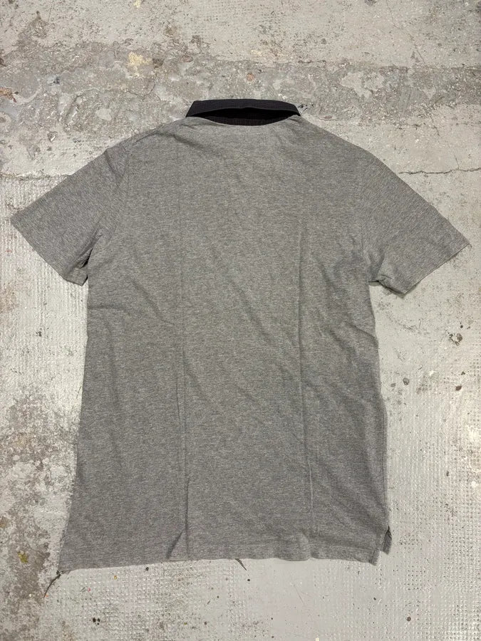 SS2010 Prada Grey Minimalist Checkered Collar Polo Shirt oVCLVCl 5