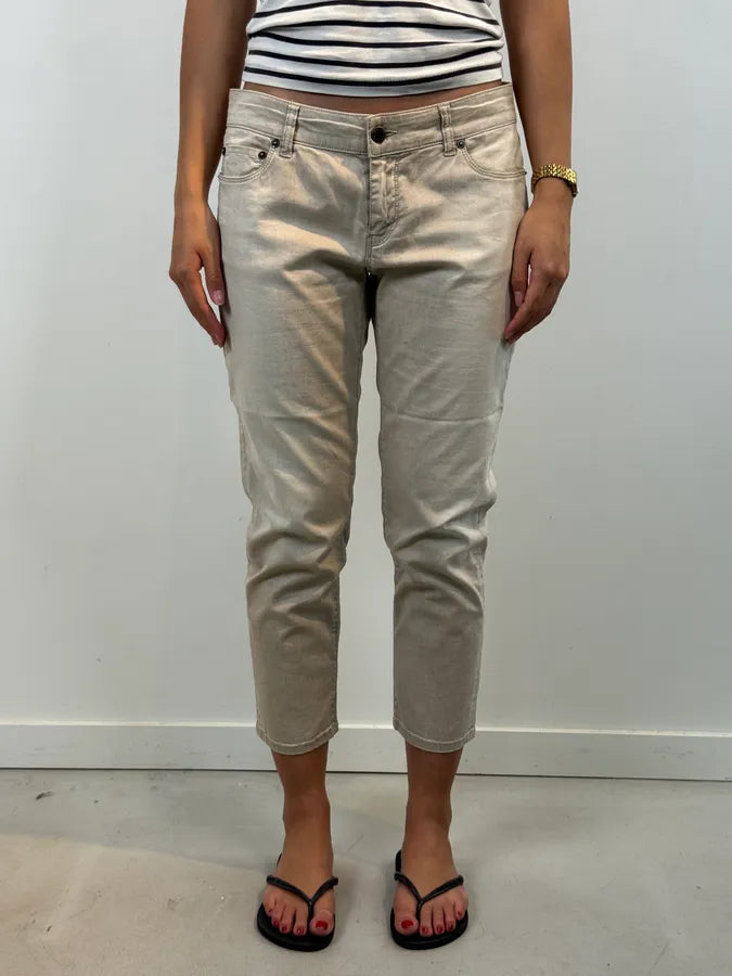 SS2010 Prada Light Beige Straight-Leg Denim Jeans MEEbQEF 0