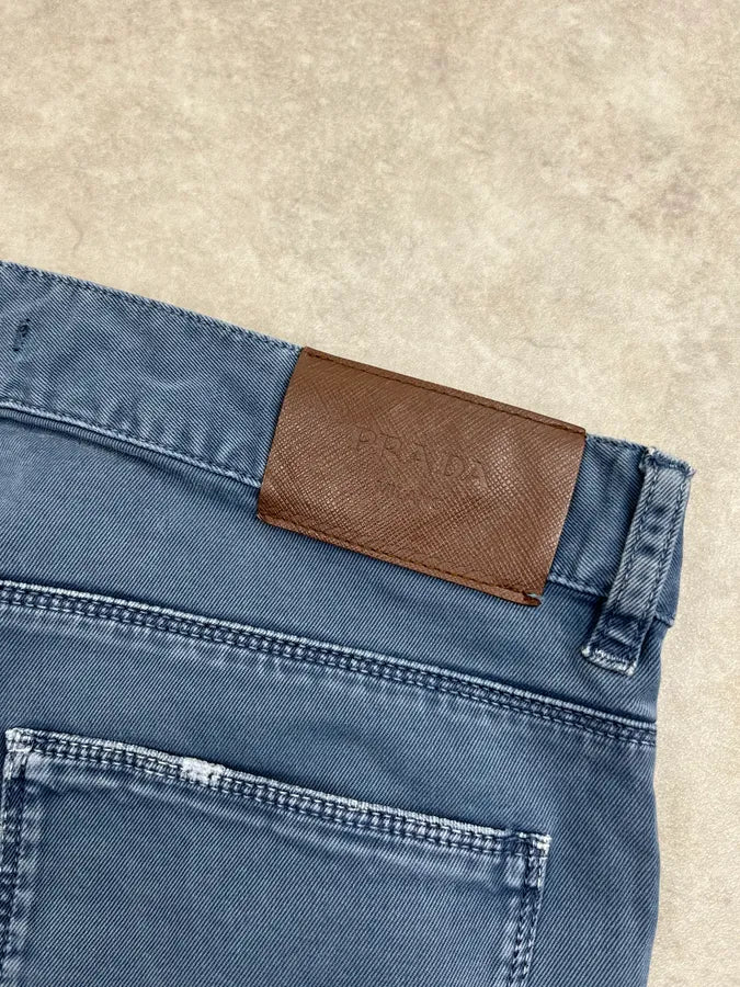 SS2008 Prada Light Blue Slim Pants dmEUwvh 7