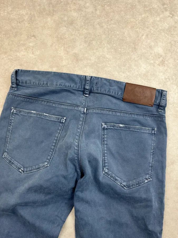 SS2008 Prada Light Blue Slim Pants dmEUwvh 6