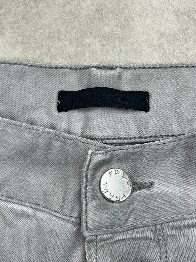 SS2010 Prada Light Grey Straight Leg Denim Jeans jMQrgsY 10