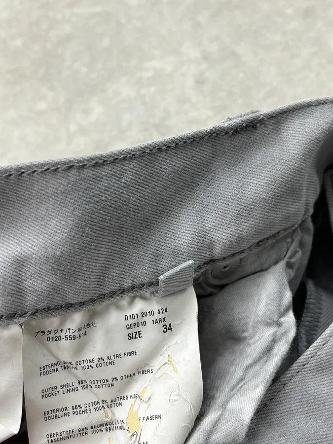 SS2010 Prada Light Grey Straight Leg Denim Jeans jMQrgsY 11