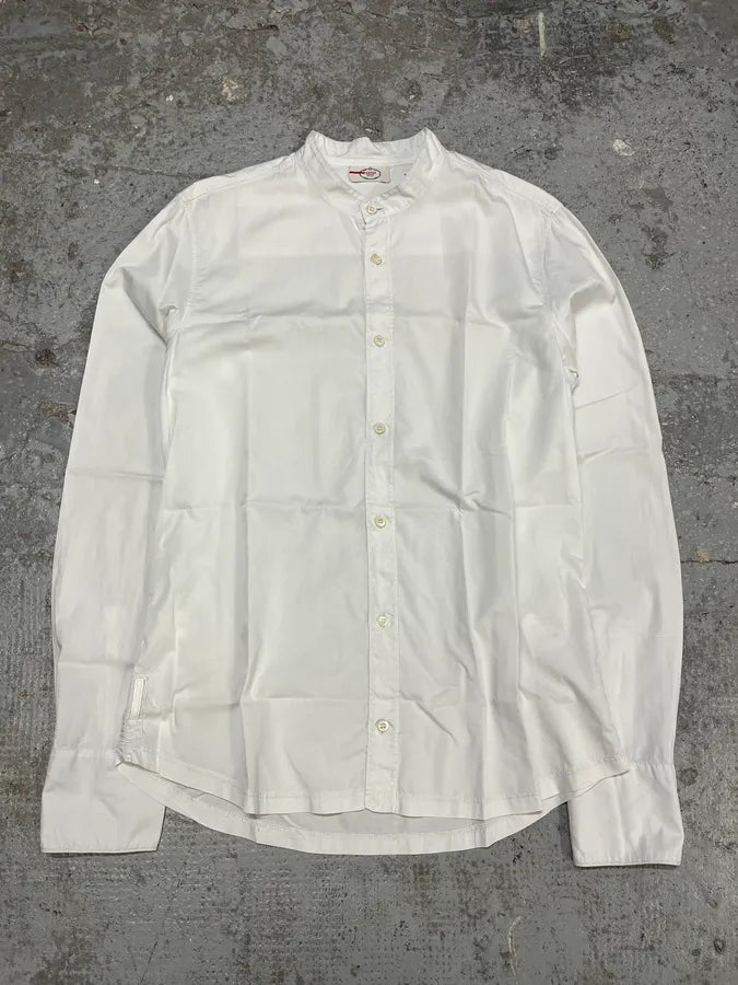 SS2010 Prada White Buttoned Mao Shirt (M) pnIRCzz 0