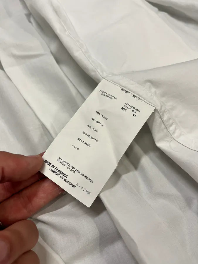 SS2010 Prada White Buttoned Mao Shirt (M) pnIRCzz 9