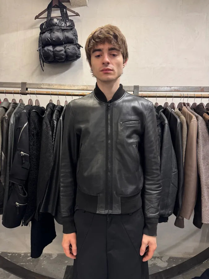 SS2011 Acne Studios Black Padded Bomber Leather Jacket OkMMfgC 1